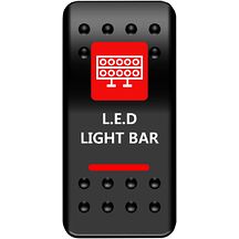 Strömbrytare Instrumentpanel LED Light Bar Röd