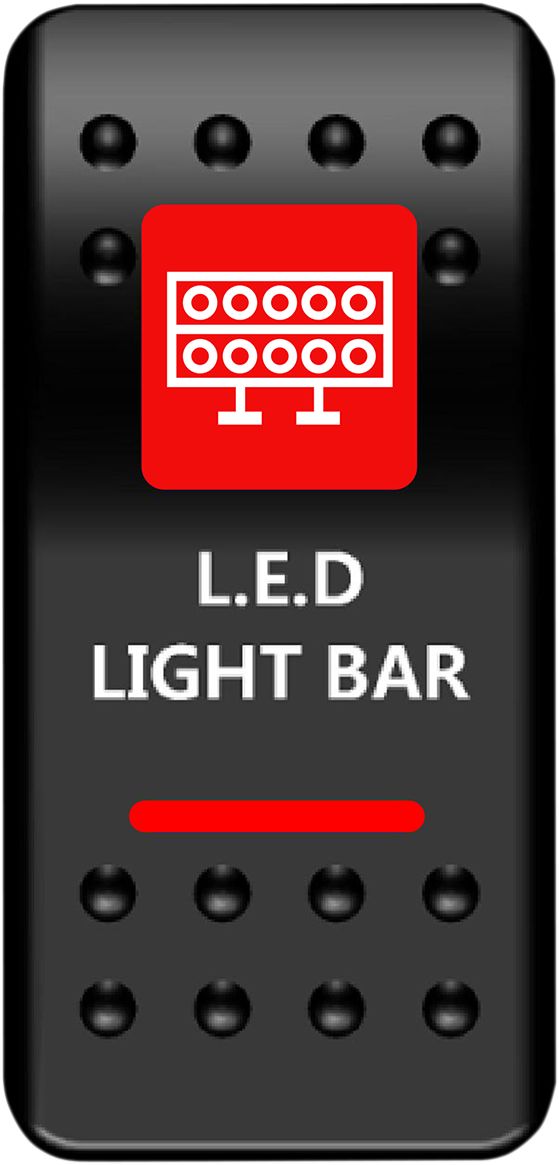 Strømbryter dashbord LED Light Bar rød