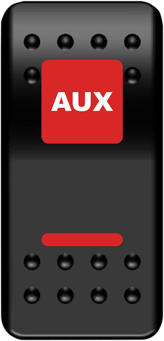 Strømbryter dashbord AUX rød