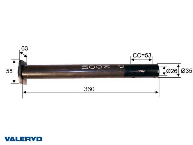 Dragrør Al-Ko 60S/2 / 90S/3 1989-92 // 90S/3 1993- ETI 811062 // 384654, Ø 35mm