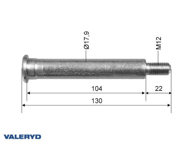 Lagerbolt M12 før håndbremsspak Knott