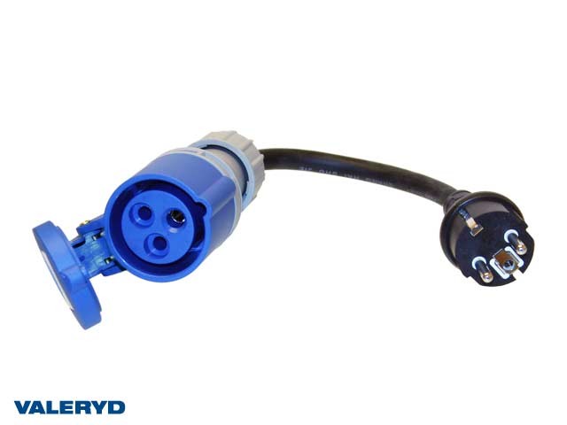 CEE Adapter, 3 polig, CEE hona - Schuko hane