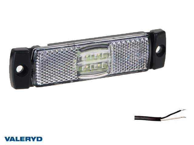 LED Positionsljus Valeryd 130x32x14,5 vit 12-30V med reflex inkl. 450 mm kabel
