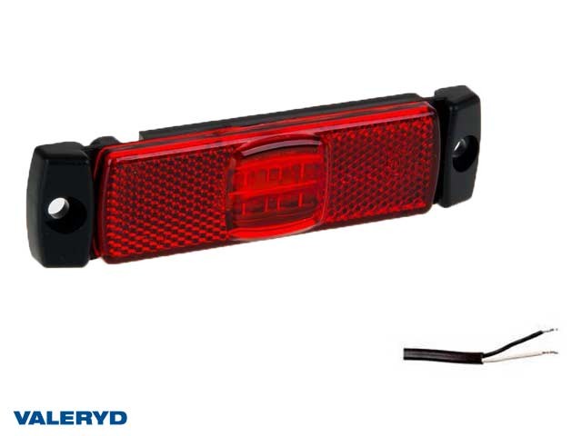 LED Positionsljus Valeryd 116x32x14,5 röd 12-30V med reflex inkl. 450 mm kabel