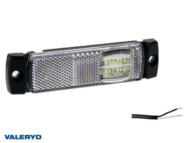 LED Positionsljus Valeryd 130x32x13 vit 12-30V med reflex inkl. 450 mm kabel