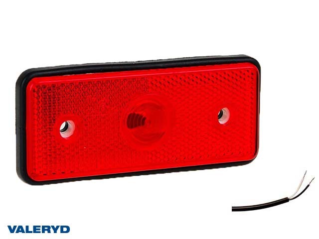 LED Positionsljus Valeryd 110x50x10 röd 12-30V med reflex inkl. 450 mm kabel