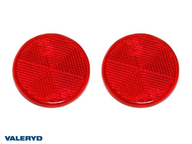 Rund refleks 60 mm rød selvheftende (2-pakke)