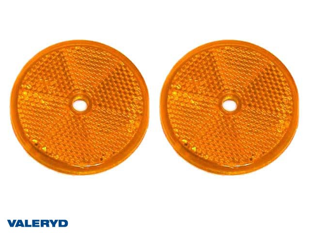 Rund reflex 60 mm gul skruvhål (2-pack)