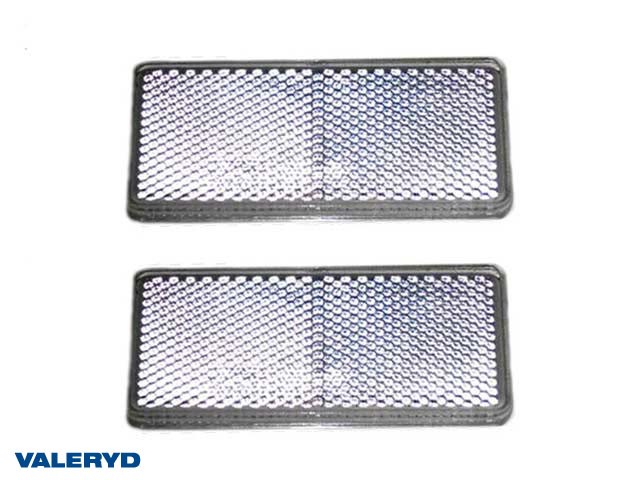 Rektangulær refleks 90x40 hvit selvheftende (2-pakke)