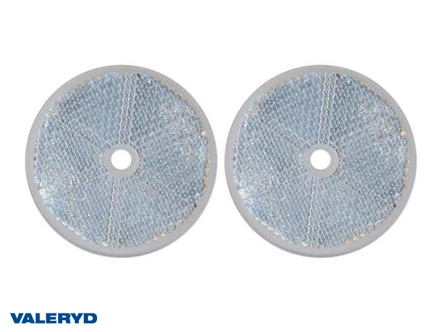 Rund reflex 60 mm vit skruvhål 2-pack
