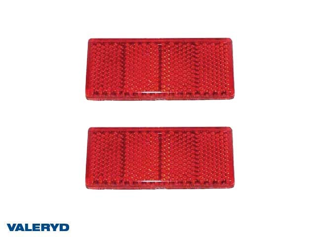 Rektangulär reflex 69*31,5 röd självhäftande (2-pack)