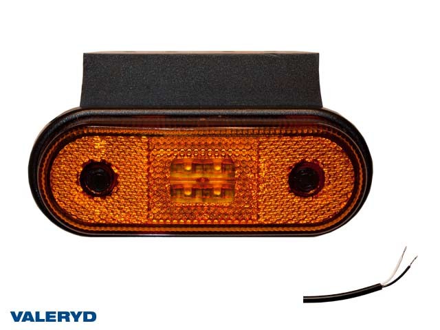 LED Sidemarkeringslykt Valeryd 120x67x18mm gul 12-30V med refleks inkl. 450 mm k