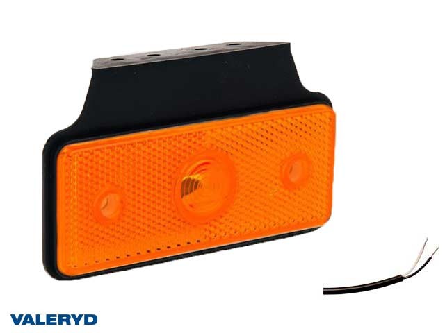 LED Sidemarkeringslykt Valeryd 118x72x30mm gul 12-30V med refleks inkl. 450 mm k