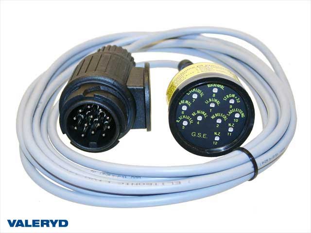 Tester for tilhengerkontakt 13-ledere 4m kabel m diodlamper (Virker ikke till Ca