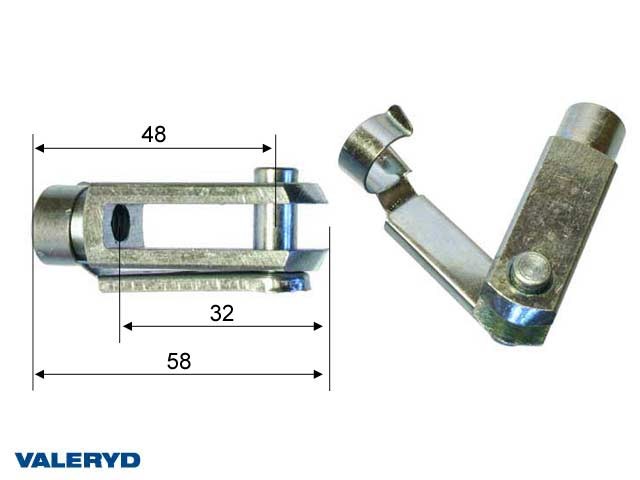 Gaffelhuvud M8, CC=48mm, total längd=58mm, 2-pack