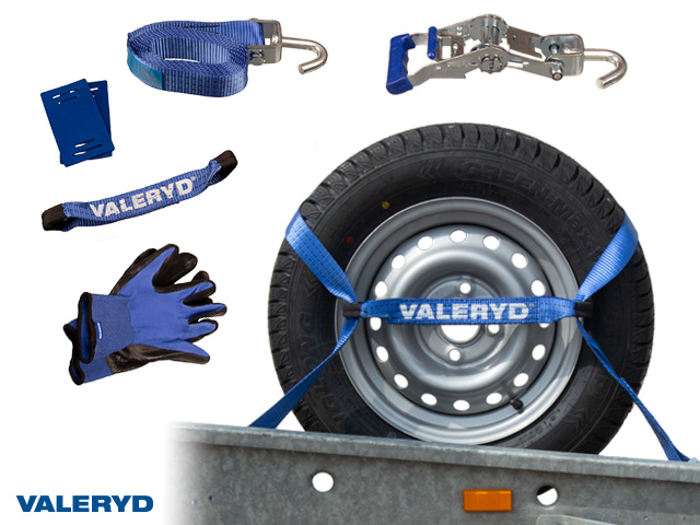 Spännbandset Hjulsurrning 35mm x 3m 1000Kg (daN) med Handskar