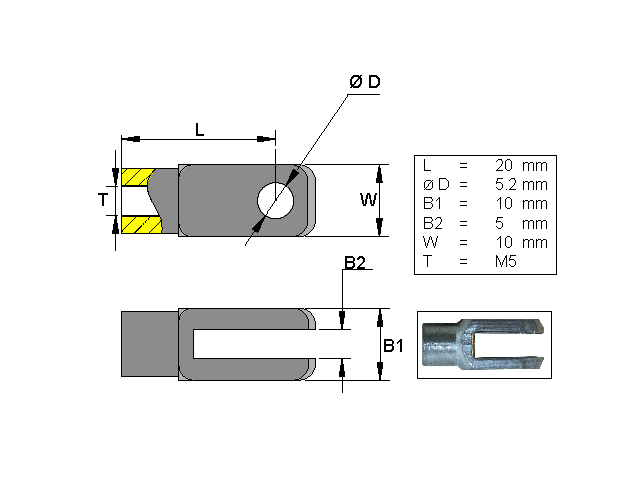 Gaffelhuvud L=20 M5