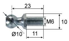 Kulebolt Ø10 L=23 M6