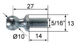 Kulebolt Ø10 L=27 5/16 tomme