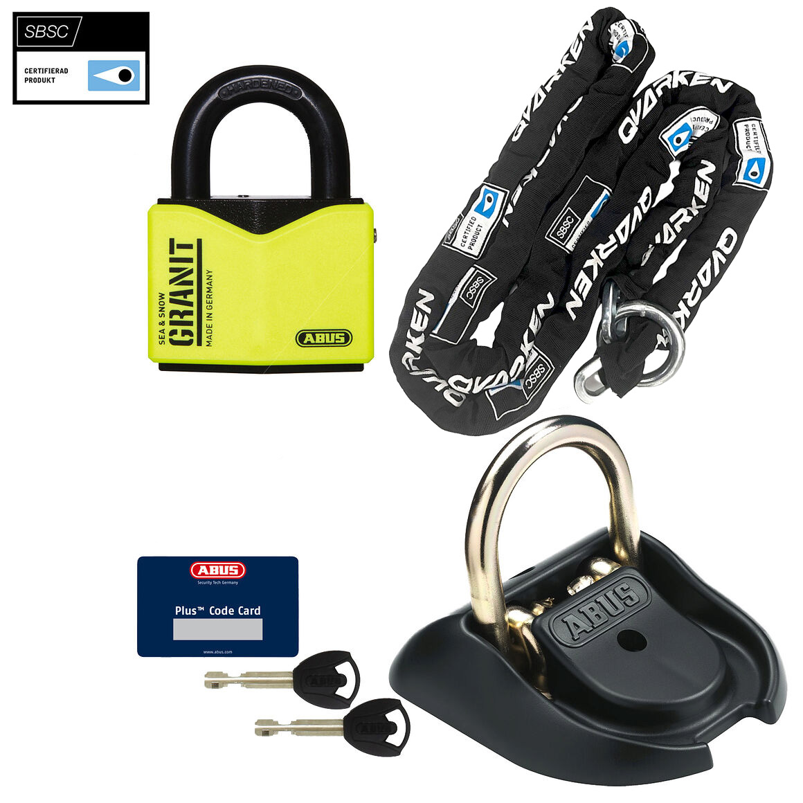 ABUS ATV Låspakke 250cm Gulvring WBA 100 Klasse 3