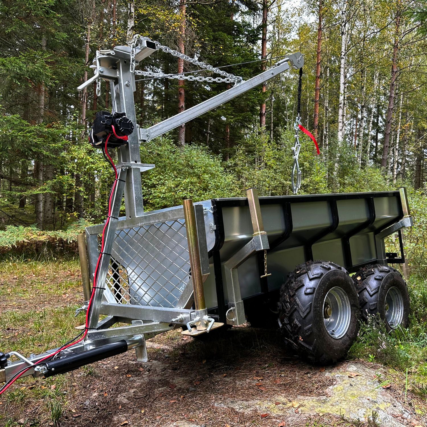 ATV-Pro - ATV Vagn med Flak, Kran och Elvinsch