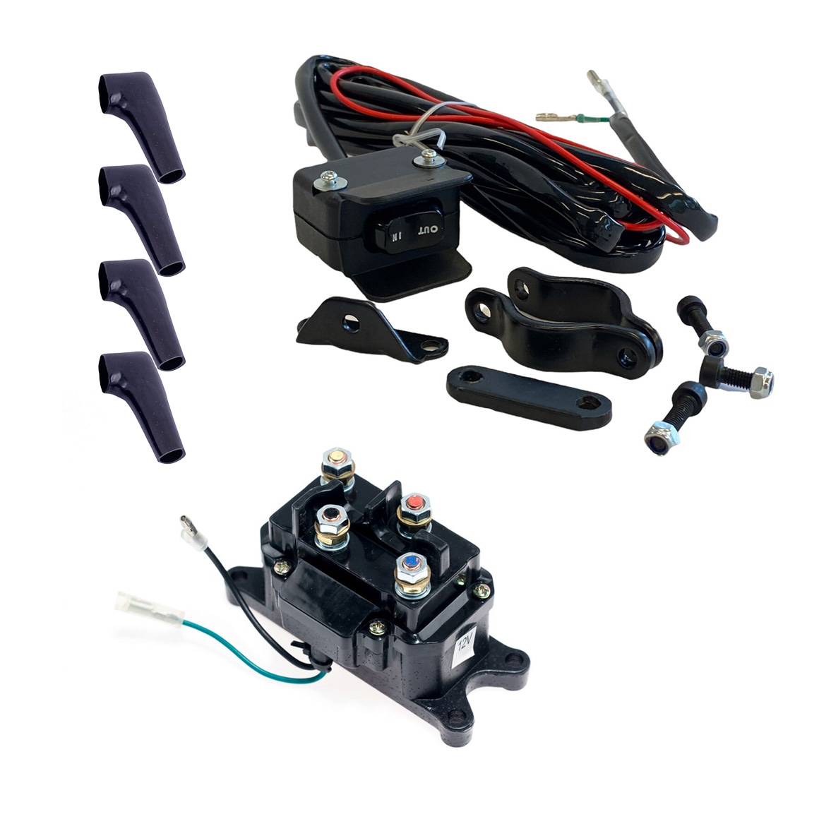 Rele ja ohjauskytkin mönkijän vinssiin 12V