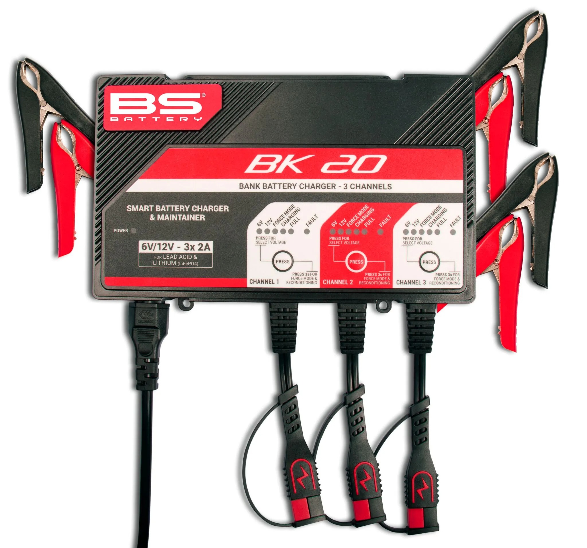 Batterilader BK20 6/12V 3x2A ATV, Moped & MC