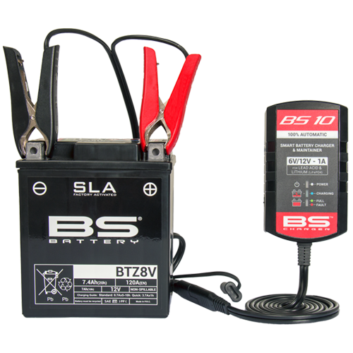 Batteriladdare BS10 6V/12V 1A Moped & MC