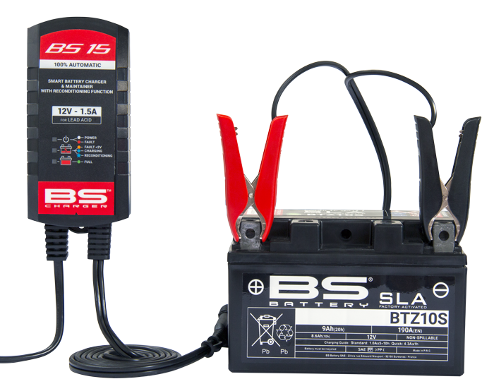 Bs Battery - Batteriladdare BS15 12V 1,5A ATV,Moped & MC