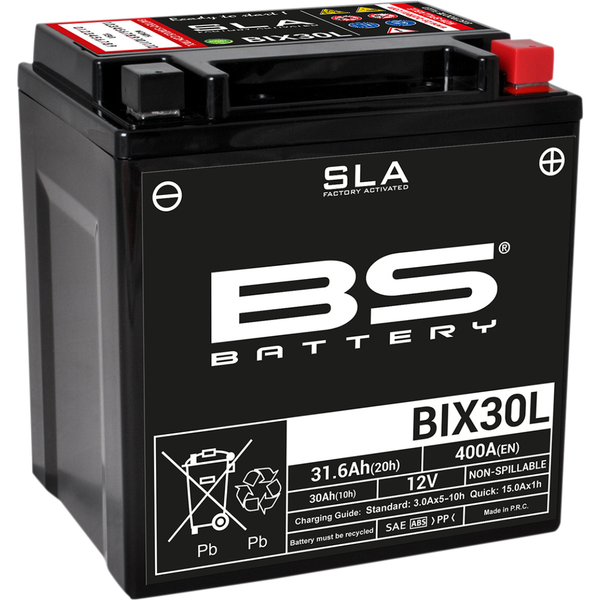 Bs Battery - BS ATV Batteri BIX30L SLA 12V (YTX30)