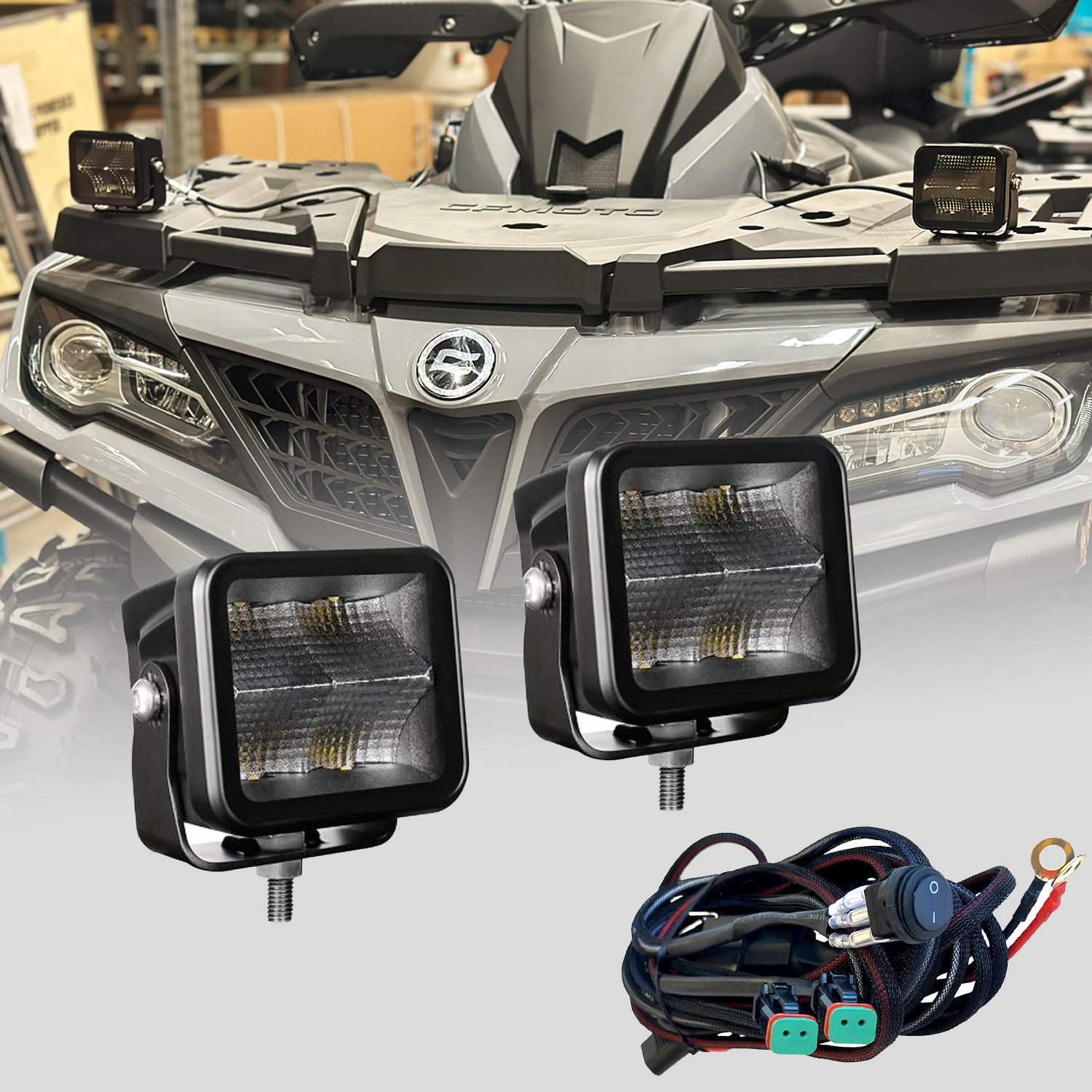 2 Led Arbeidsbelysnings Reflektor 40W / 4800 Lumen med strømledning