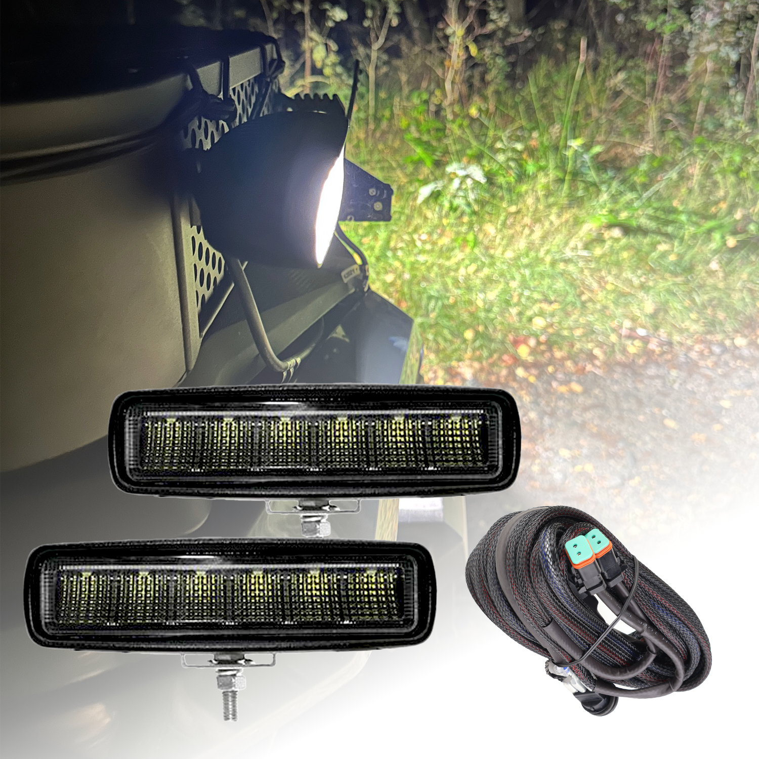 2st Arbeidsbelysning Slim Reflektor 30W / 2520 Lumen med strømledning