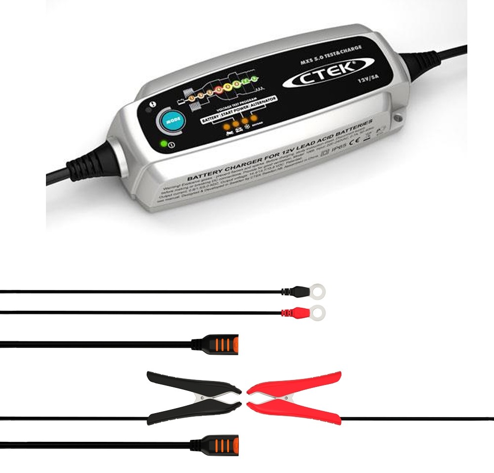 CTEK Batterilader MXS 5.0 Test & Charge ATV, Bil, Moped & MC