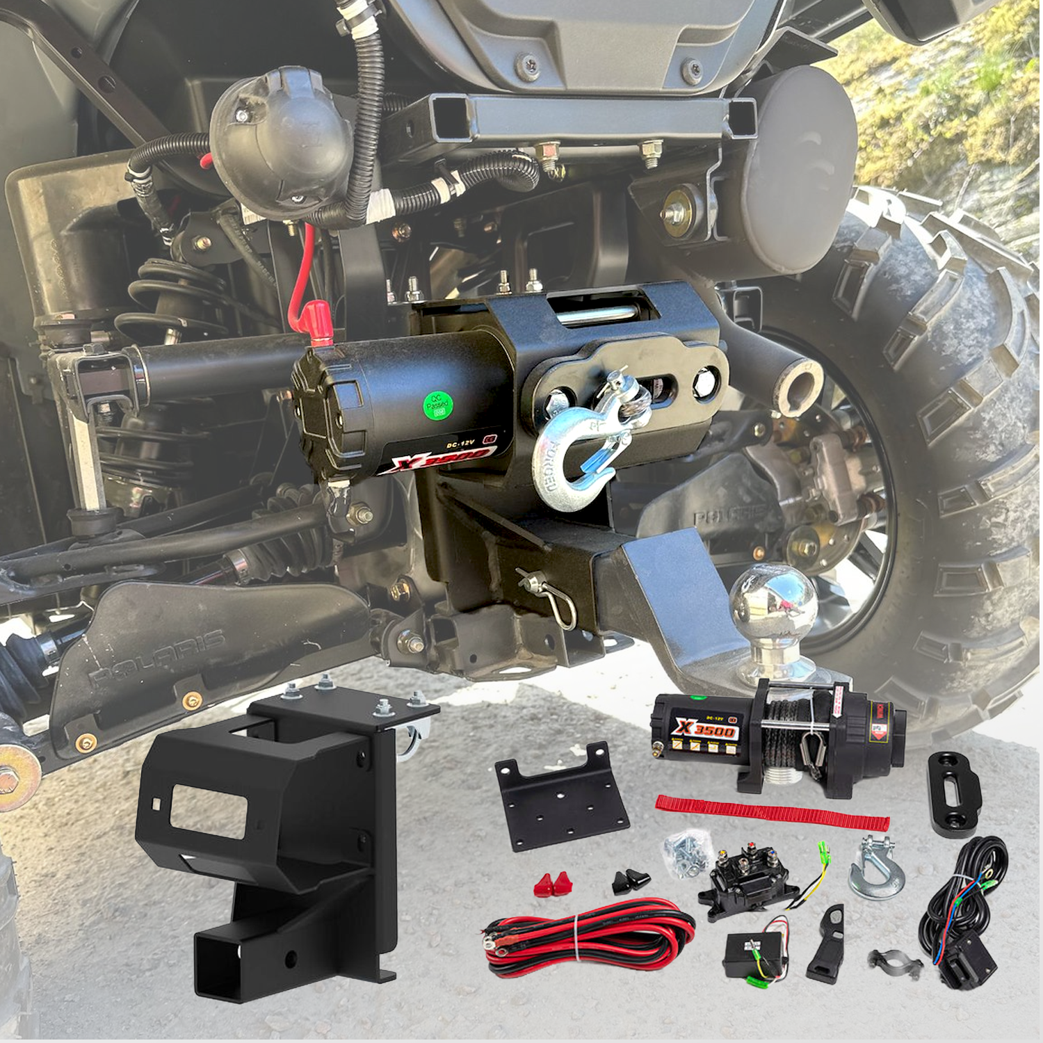 Roughworx - Vinsch Bak Polaris med 2 Tums Dragkroksfäste