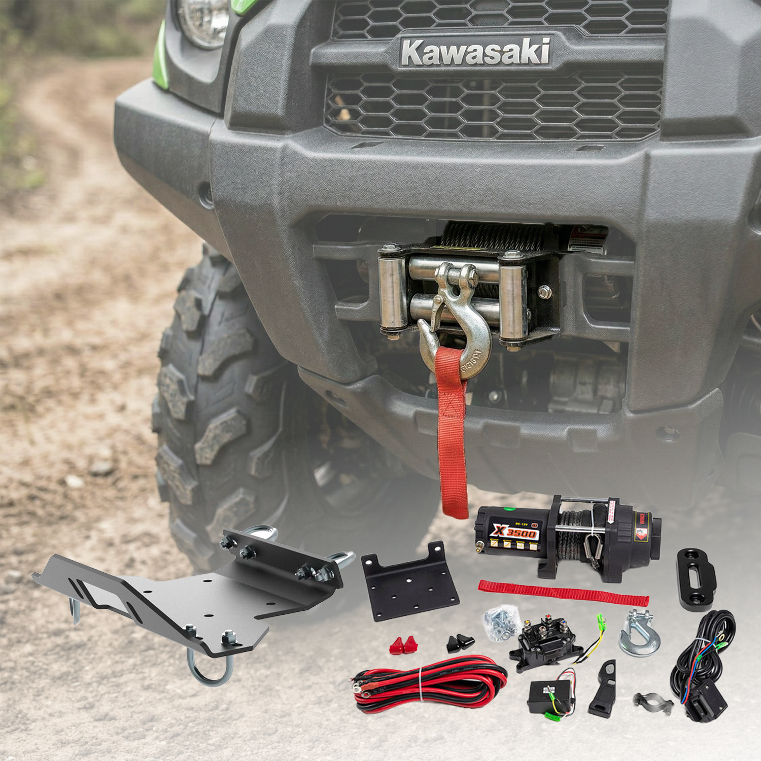 Vinssi edessä Kawasaki Brute Force 650/750