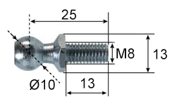 Kulebolt rustfri O10 L 25 M8