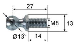 Kulebolt rustfritt O13 L 27 M8