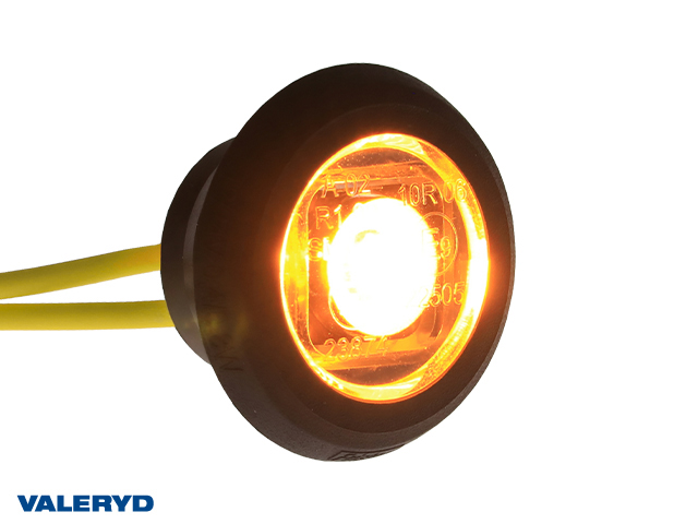 LED Sidemarkeringslykt Valeryd Ø32x17,2mm Gul 12-36V inkl. 0.15m Kabel