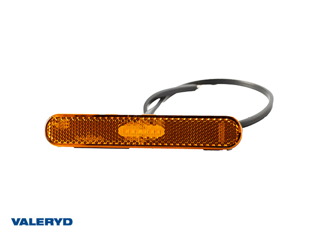 LED Sidemarkeringslys Valeryd gul med refleks 12-36V 0,5m kabel selvklebende
