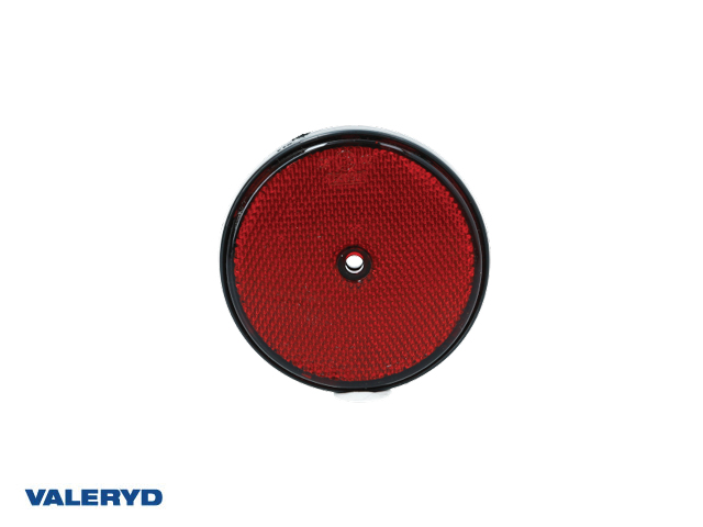 Rund reflex Radex Ø80 mm röd med skruvhål