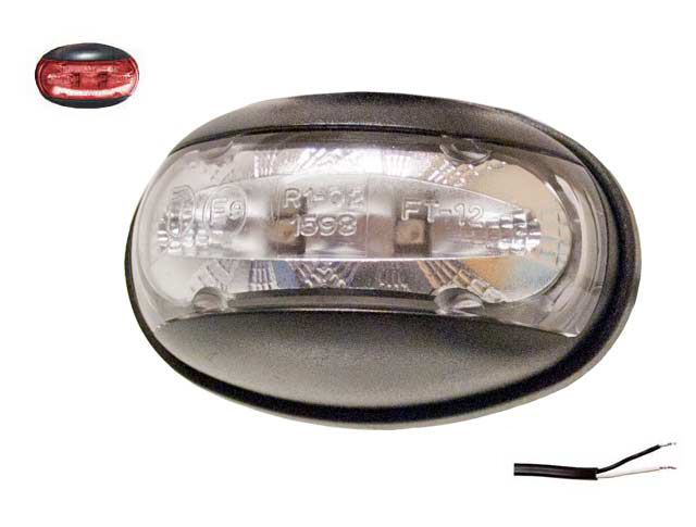 LED Positionsljus Valeryd 60x32x35 röd 12-30V inkl. 450 mm kabel