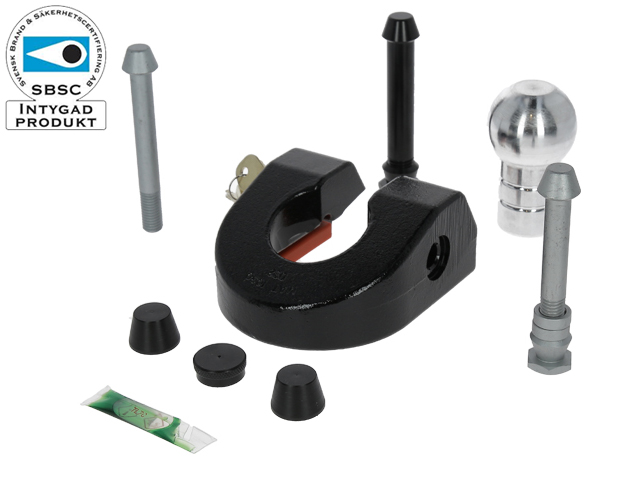 Släpvagnslås CombiLock. SSF-godkända. AK351 Röd Bult 12mm