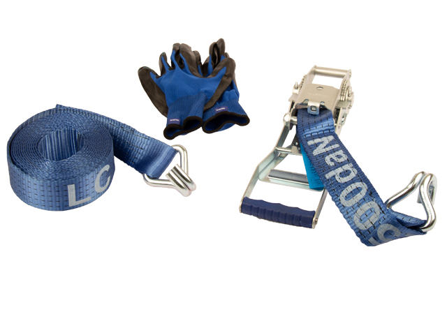 Spännbandset Långt handtag 50mm x 6m 2500Kg (daN) med Handskar