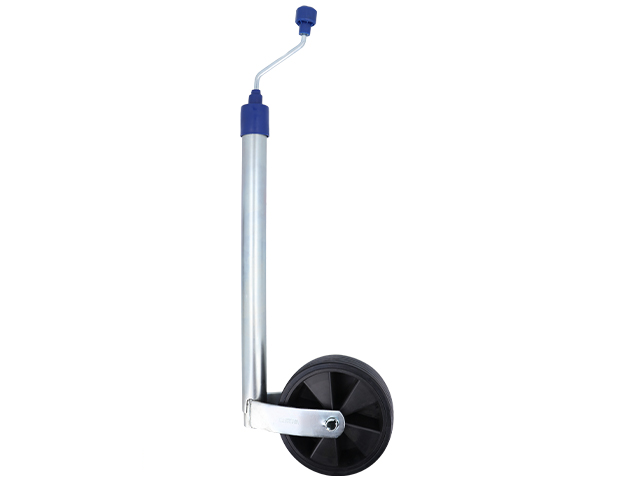 Stödhjul O48mm med plastfälg. Fullgummihjul 220x70mm. Belastning 150kg